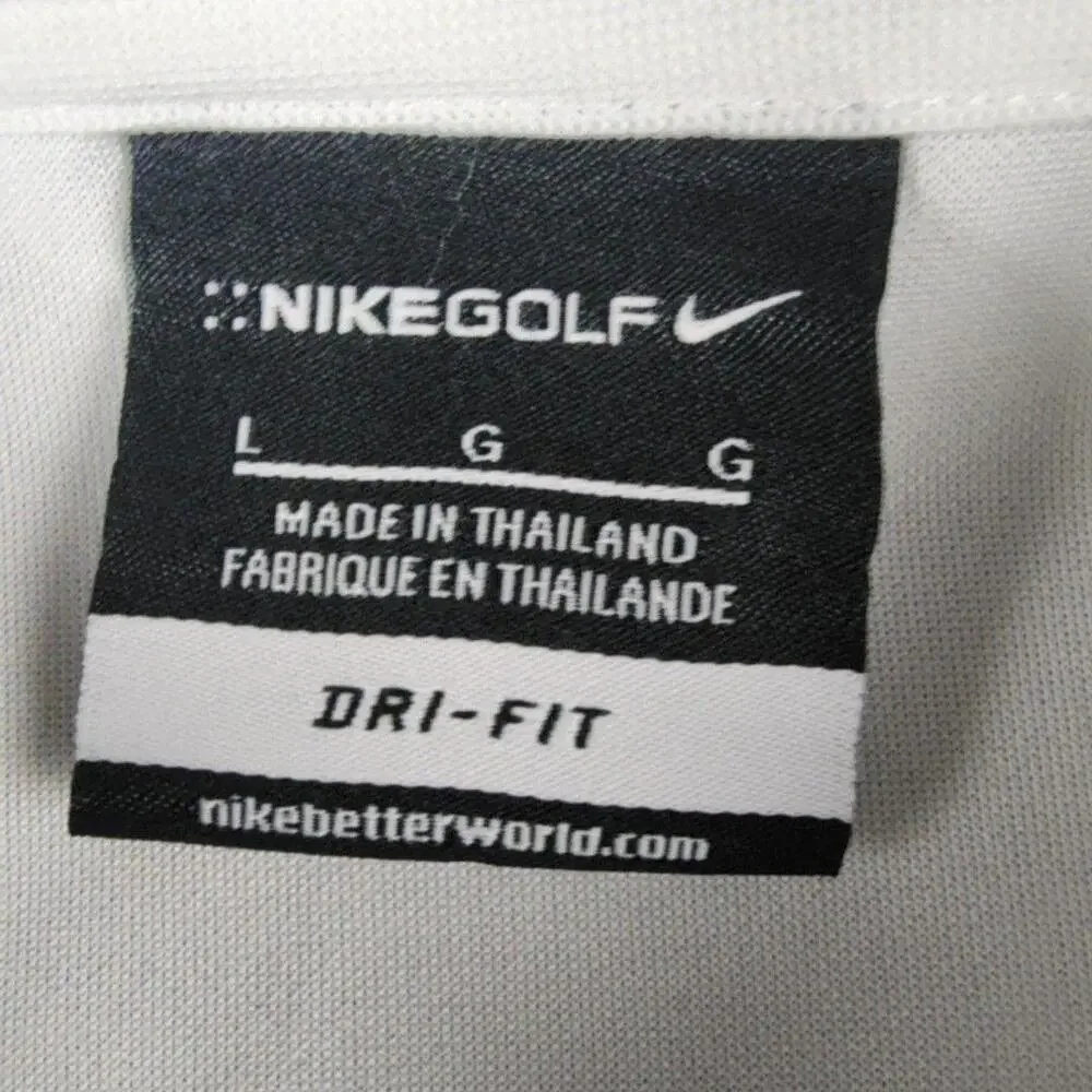 Nike Golf Dri-FIT Polo Shirt Mens Large White Short Sleeve Moisture Wicking